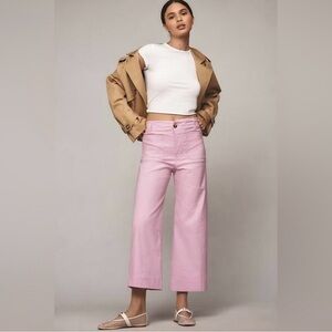 Anthropologie Maeve The Colette Cropped Wide-Leg Pants - w/flaws